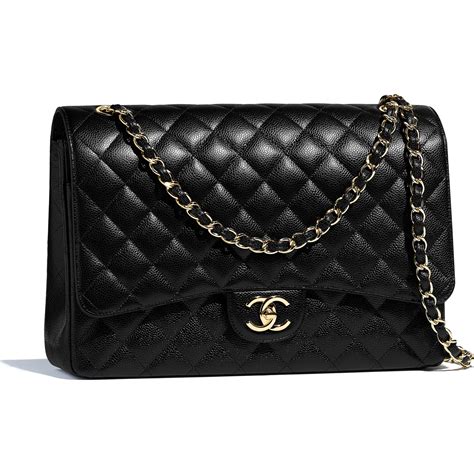 chanel maxi a58601|Maxi classic handbag, Grained calfskin & gold.